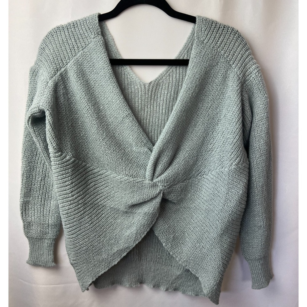 Med/Large Relaxed V-Neck‎ Sweater Knot Oversize Lightweight Coastal Fisherman